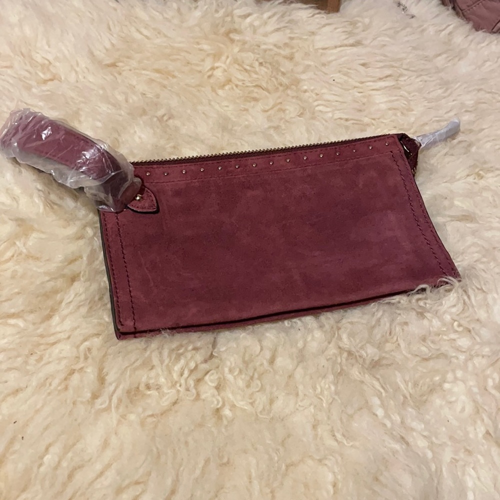 New Brooks Brothers studded leather bag